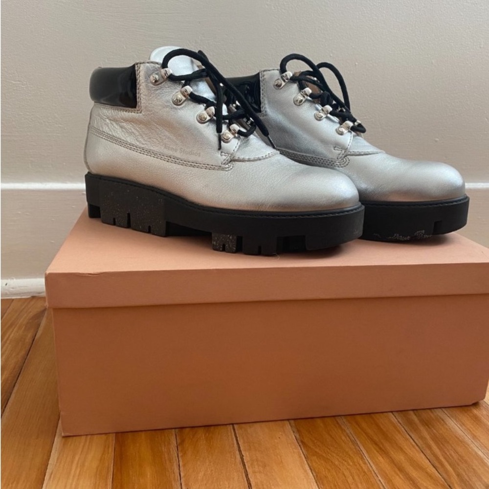 Acne Studios Tinne silver boots, size 39
